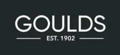 Goulds logo with bold white text on a dark background, featuring "Goulds" and "EST. 1902" below it.