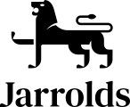 A stylized black lion graphic with a curved tail stands above the word "Jarrolds" in bold, uppercase letters.
